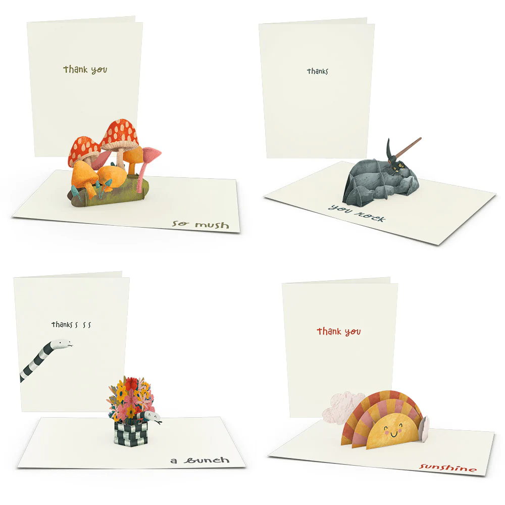 Thank You Whimsical Notecards (Assorted 4-Pack)