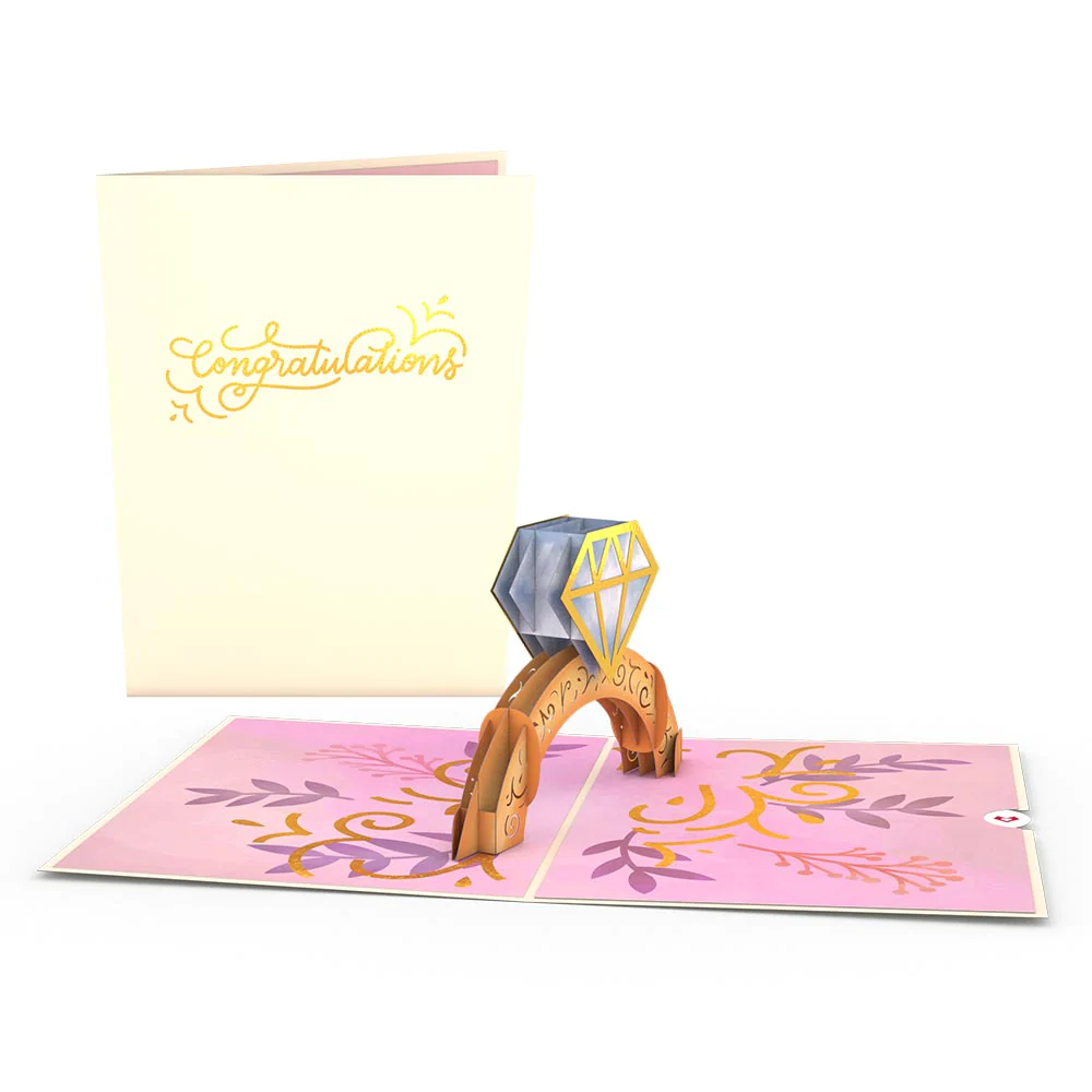 Congratulations Engagement Ring Pop-Up Card