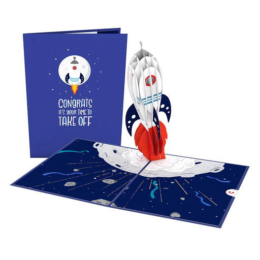 [LP2602] Congrats Rocketship Pop-Up Card