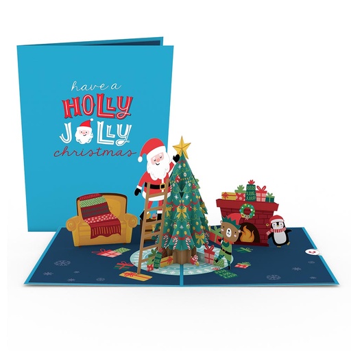 [LP3270] Santa Decorating Christmas Tree (Blue Insert)